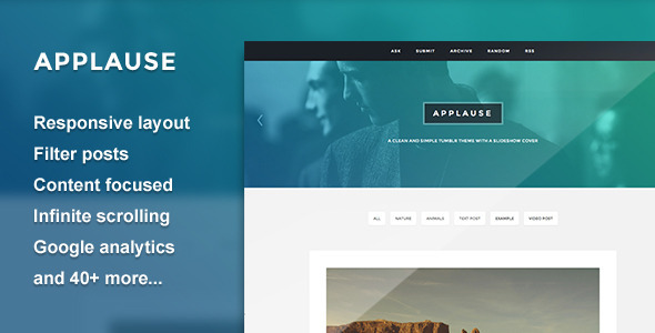 Applause clean and minimal tumblr theme