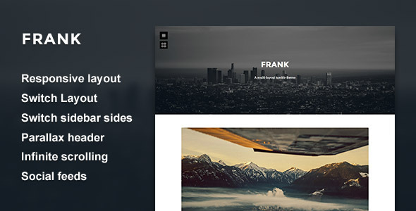 Frank responsive Tumblr theme
