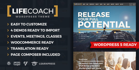 Life Coach WordPress Theme for podcasting