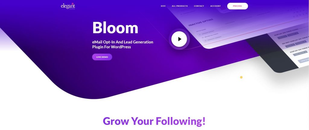 Bloom eMail Opt-In And Lead Generation Plugin For WordPress